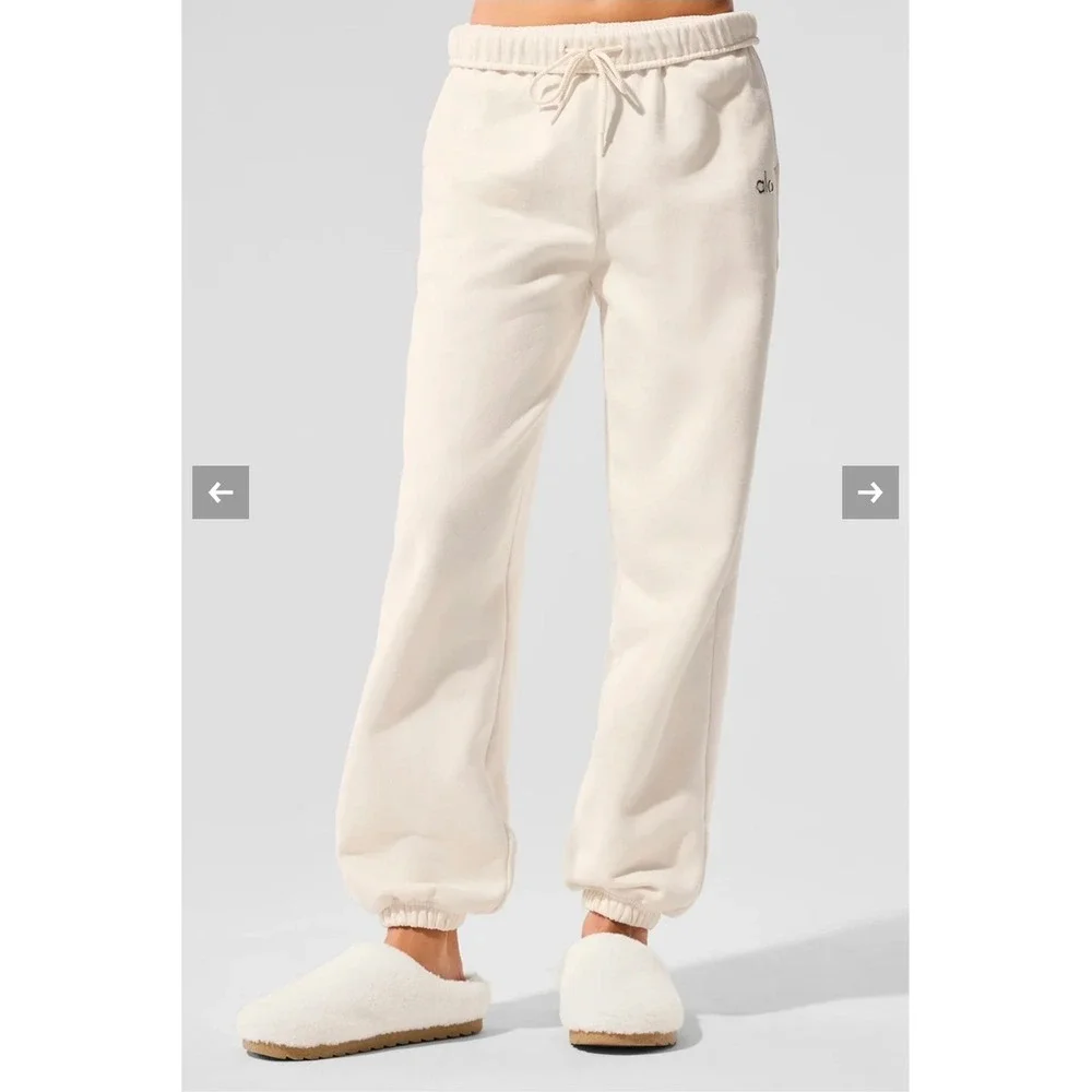 ALO Yoga Cream Drawstring Track Pants